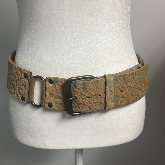 Vintage Nanni Italy Pony Hair Embossed Belt – Size 85/34 main image 8